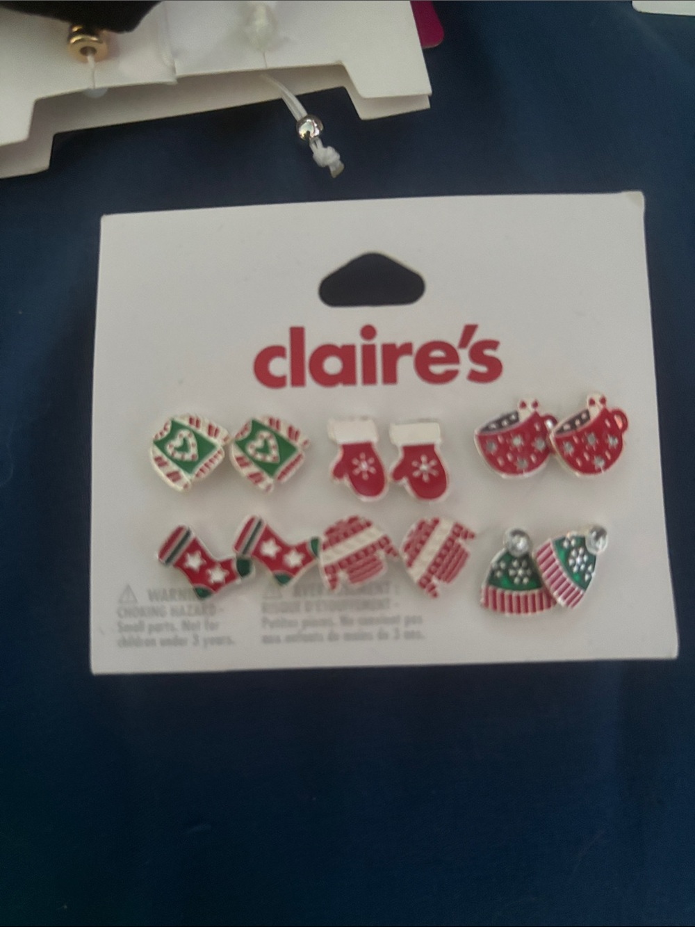 Claire's Red & Green Holiday Kids Earring Set